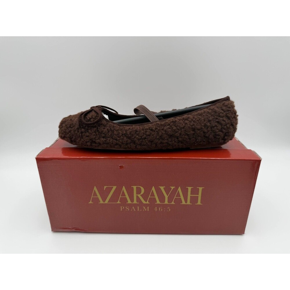 Azarayah Teddy Bears Tan Sherpa Ballet Flats Size 7
